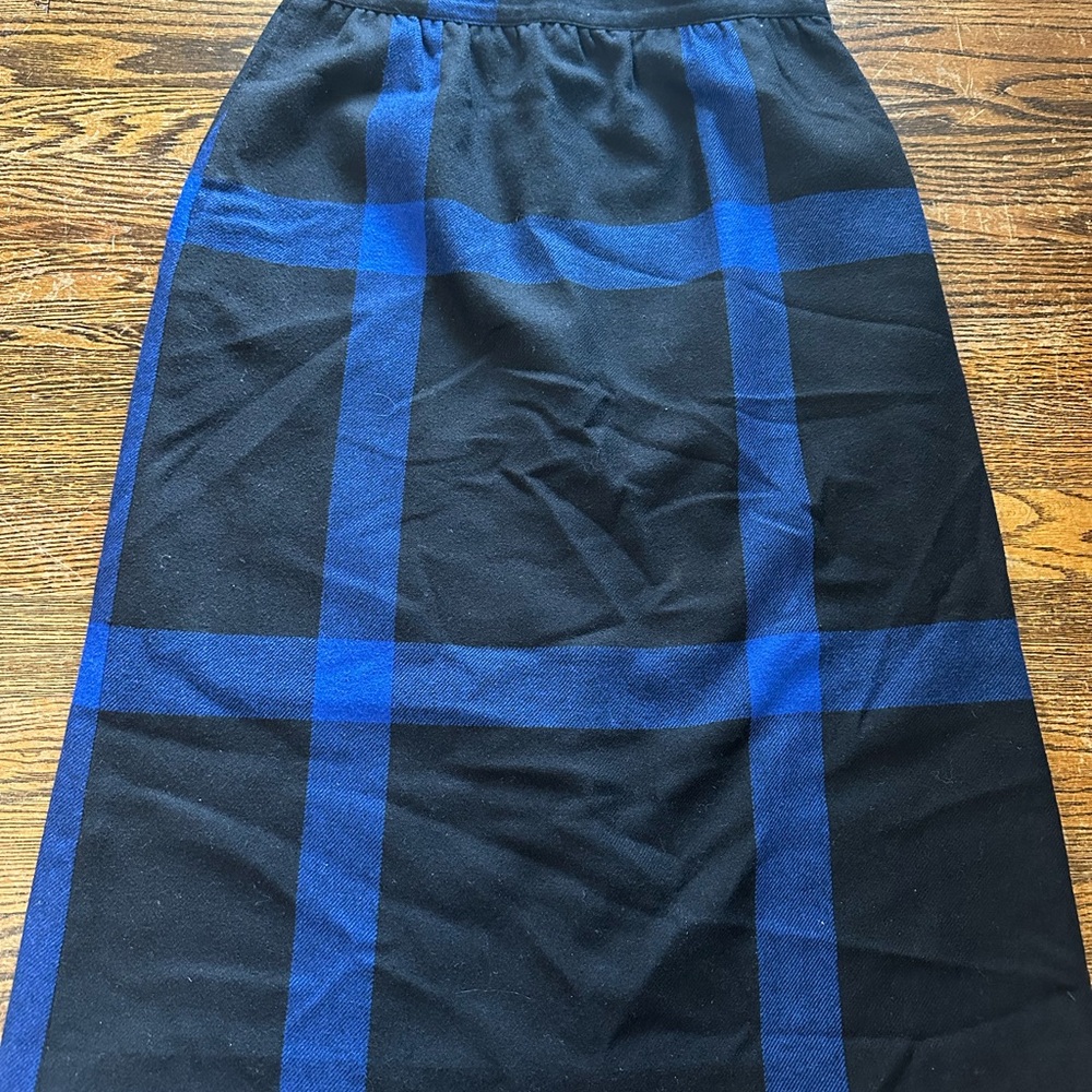 Persona Black and Blue Checkered Pencil Skirt